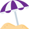 Illustration of an umbrella on the beach