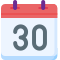 Illustration of a calendar showing the number 30