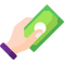Illustration of hand holding a green dollar bill