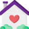 Illustration of a house with a heart in the middle